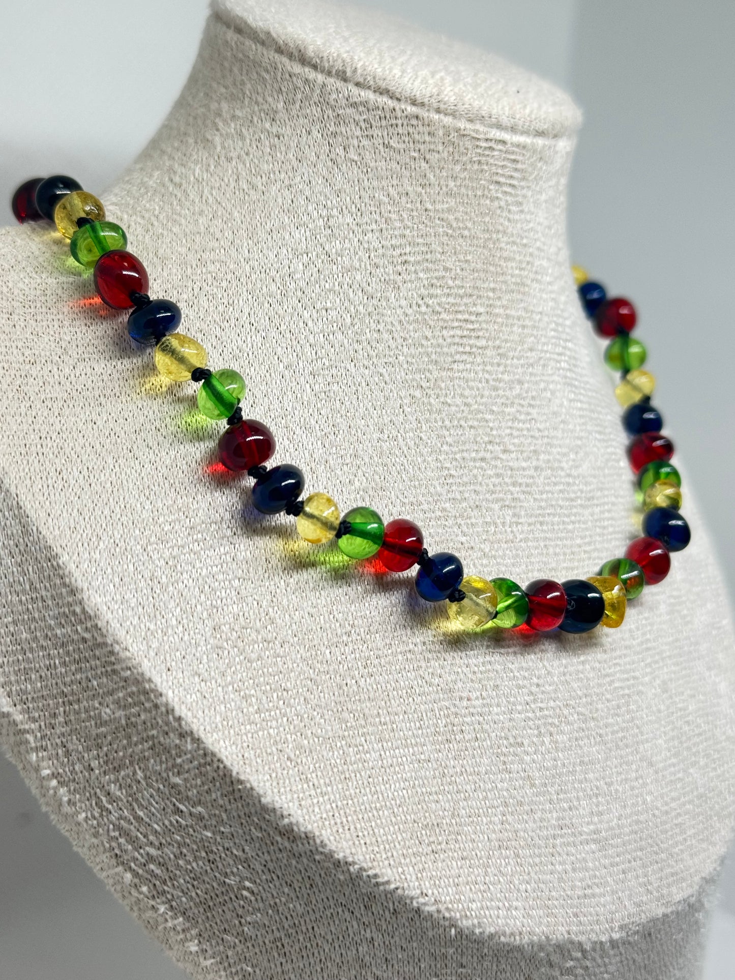 Barnsteen Babyketting - Multicolor Carribean Sapphire (33 cm)