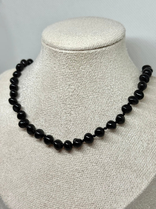 Barnsteen Babyketting - Zwart (33 cm)