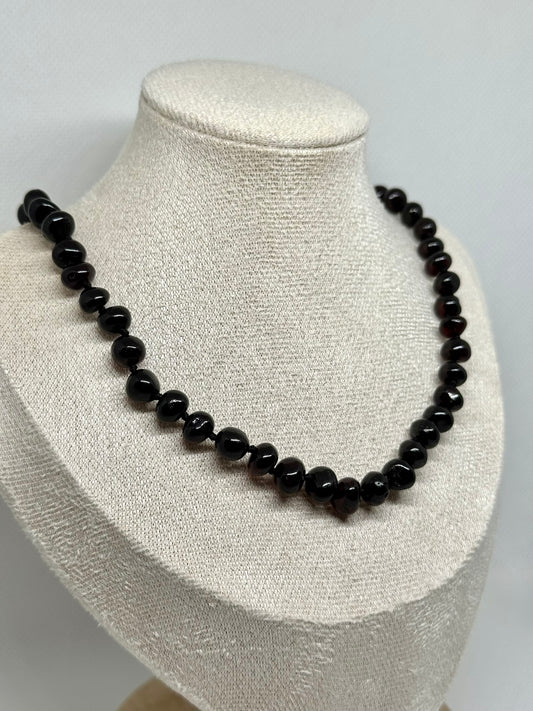 Barnsteen Ketting - Zwart (44 cm)