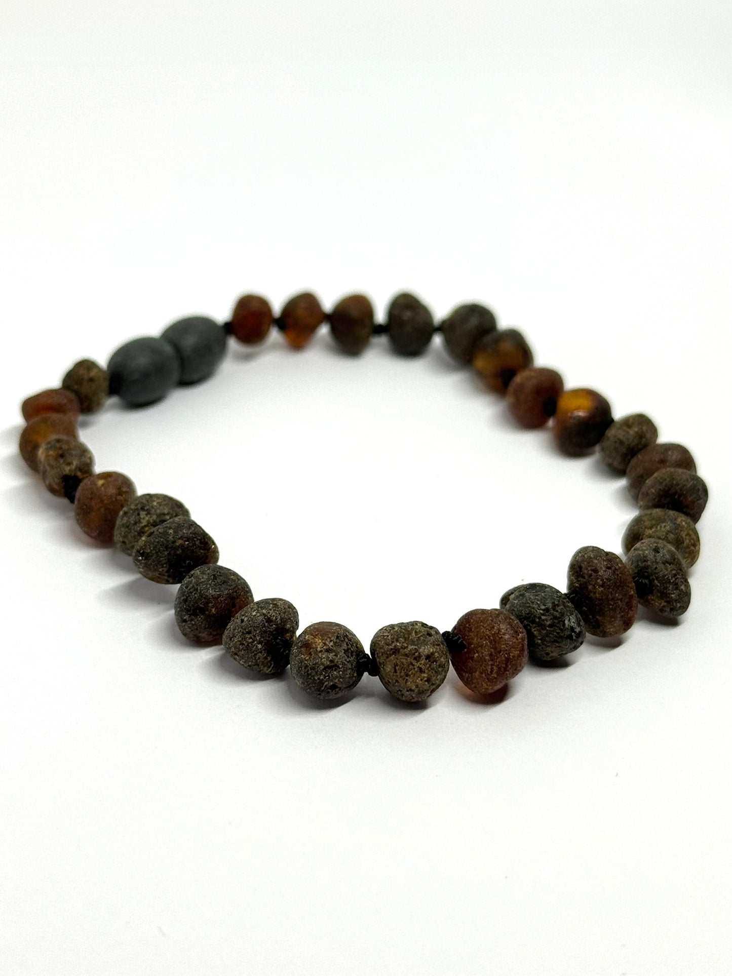 Ruwe Barnsteen Armband - Groen (±19 cm)