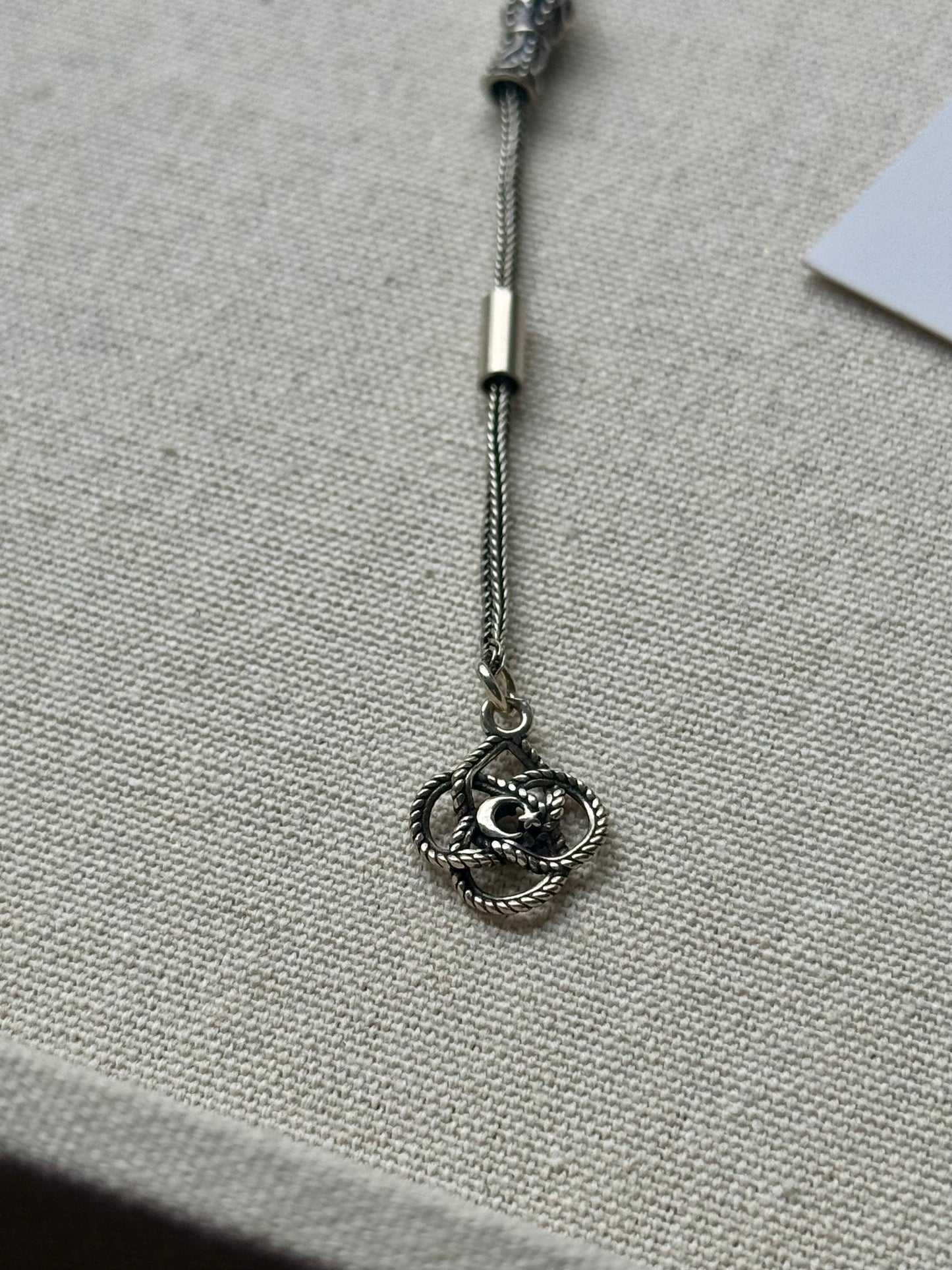 9x6mm Kaliningrad Damla Kehribar Tesbih - 925 Ayar Ay-Yıldız Gümüş Püskül