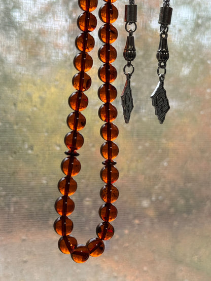 Rond geslepen 100% Kaliningrad Barnsteen/Kehribar Tespih