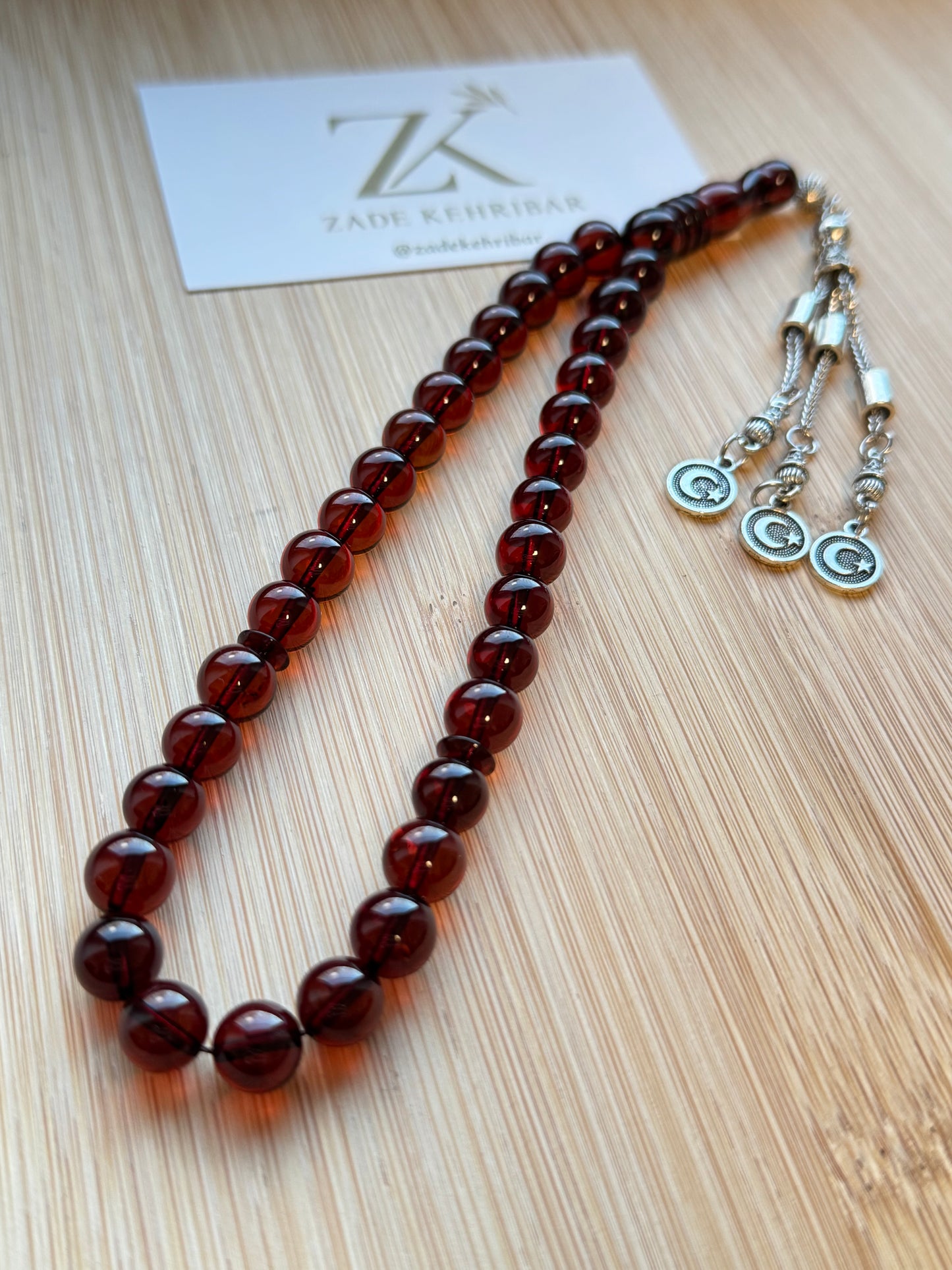 Rond geslepen 100% Kaliningrad Barnsteen/Kehribar Tesbih