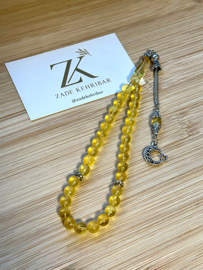 Rond geslepen 100% Barnsteen/Kehribar Tesbih