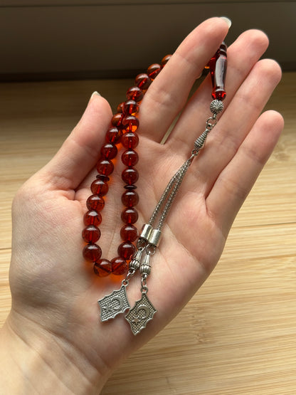 Rond geslepen 100% Kaliningrad Barnsteen/Kehribar Tespih