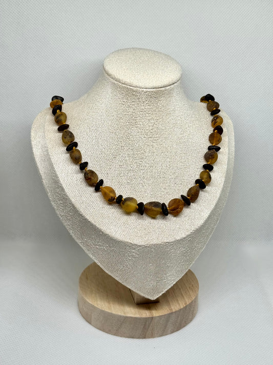 Ruwe Barnsteen Ketting - Multicolor (45 cm)