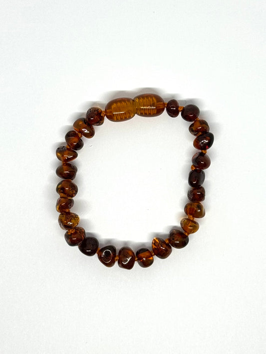 Barnsteen Armbandje/Enkelbandje - Cognac (14 cm)