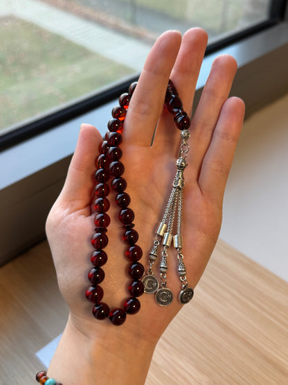 Rond geslepen 100% Kaliningrad Barnsteen/Kehribar Tesbih