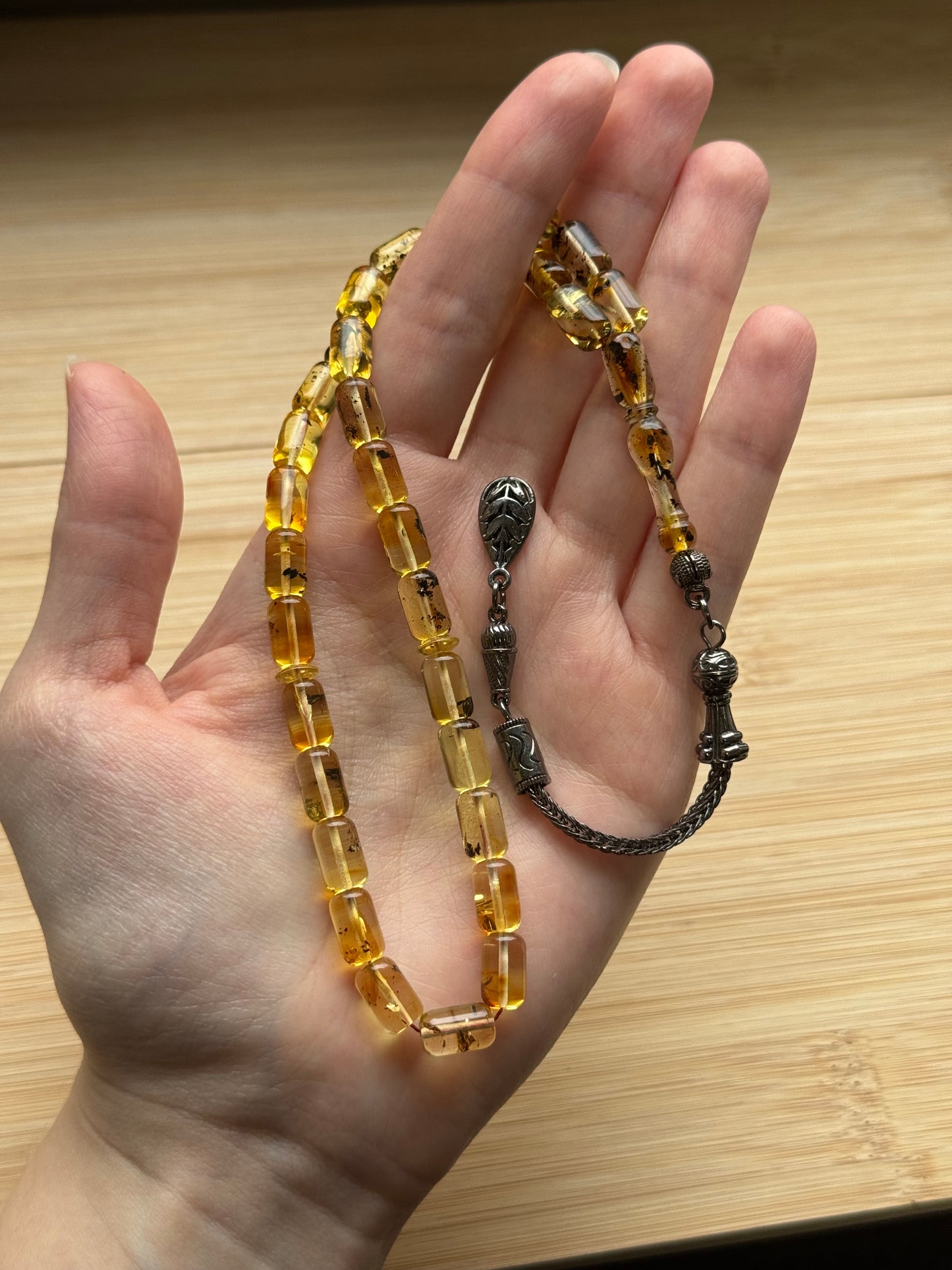 Capsule geslepen 100% Kaliningrad Barnsteen/Kehribar Tespih