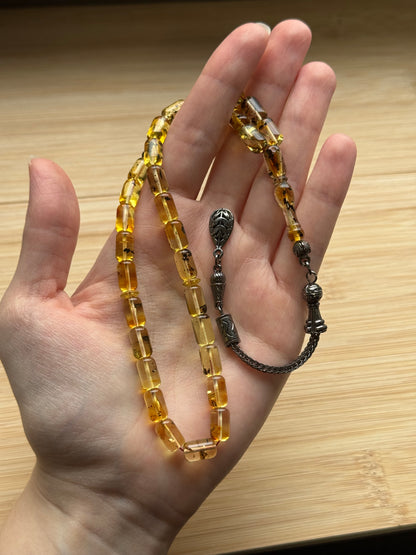 Capsule geslepen 100% Kaliningrad Barnsteen/Kehribar Tespih