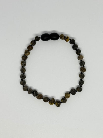 Ruwe Barnsteen Armband - Donkergroen (19cm-21cm)