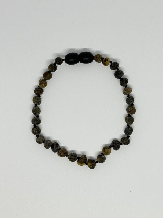 Ruwe Barnsteen Armband - Donkergroen (19cm-21cm)