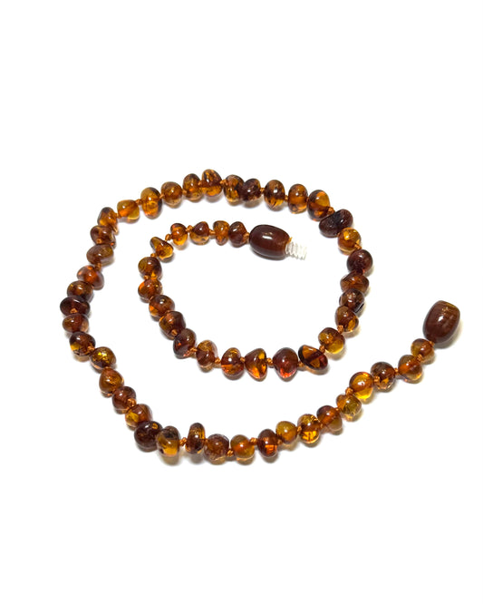 Barnsteen Baby Ketting - Cognac (33 cm)