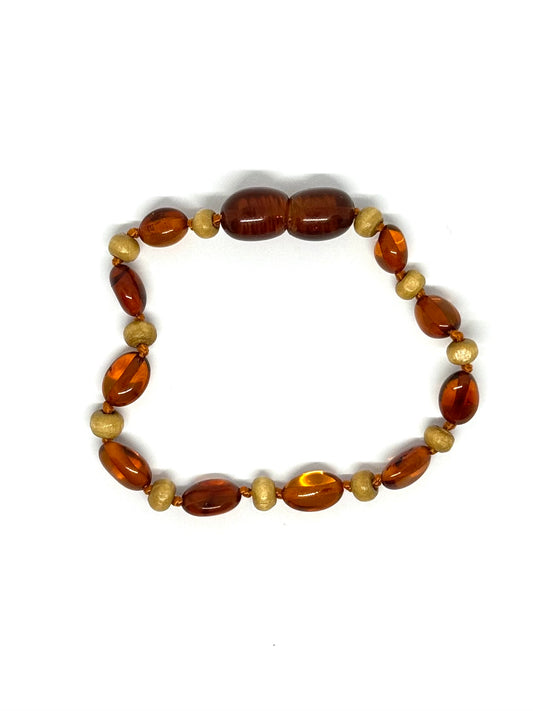 Barnsteen Armbandje/Enkelbandje - Cognac (14 cm)