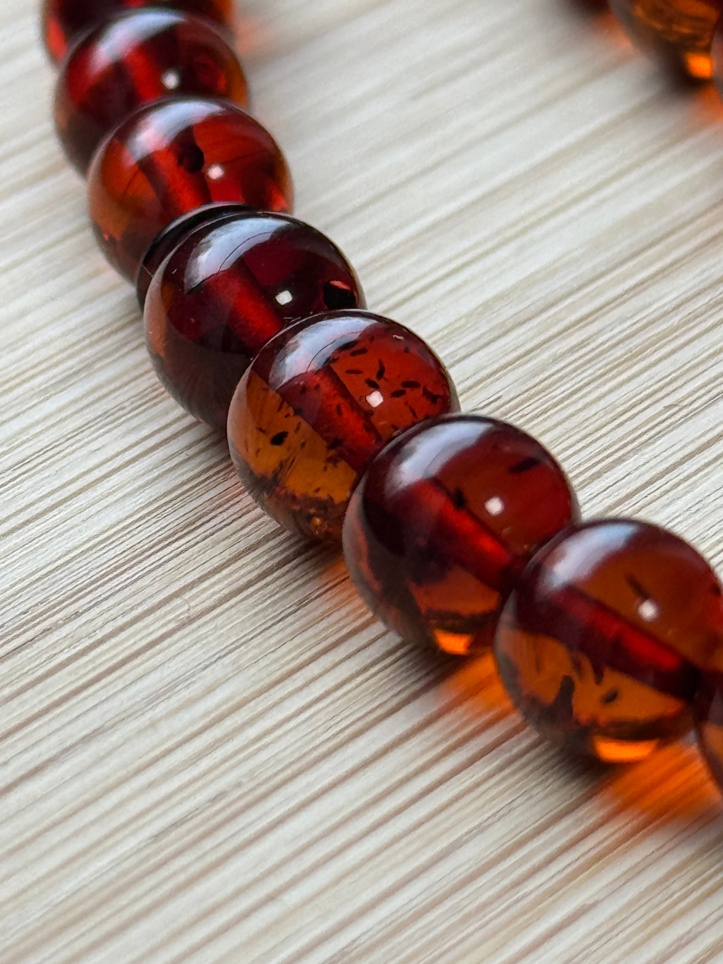 Rond geslepen 100% Kaliningrad Barnsteen/Kehribar Tespih