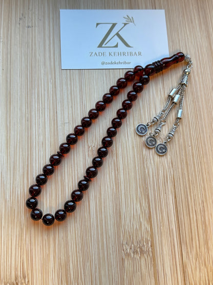 Rond geslepen 100% Kaliningrad Barnsteen/Kehribar Tesbih