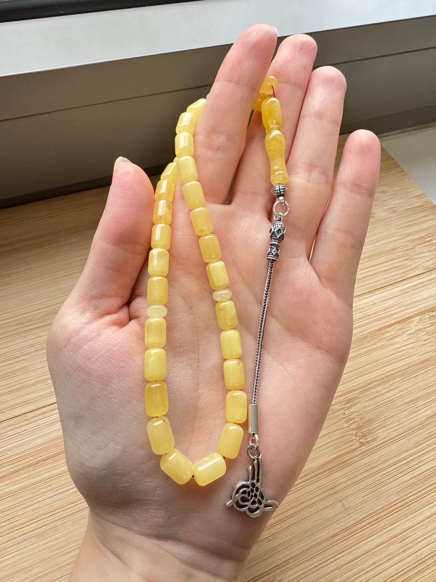 Capsule geslepen 100% Kaliningrad Barnsteen/Kehribar Tespih