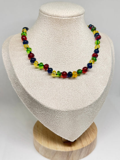 Barnsteen Babyketting - Multicolor Carribean Sapphire (33 cm)