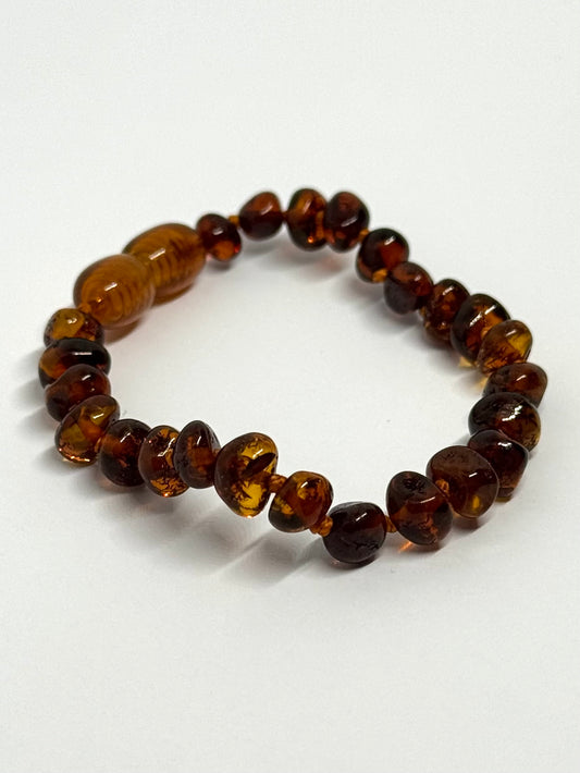 Barnsteen Armbandje/Enkelbandje - Cognac (14 cm)