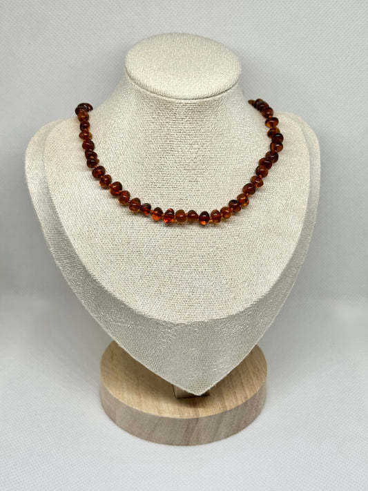 Barnsteen Baby Ketting - Cognac (33 cm)