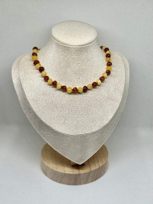 Barnsteen Baby Ketting - Cognac & Butter (32 cm)