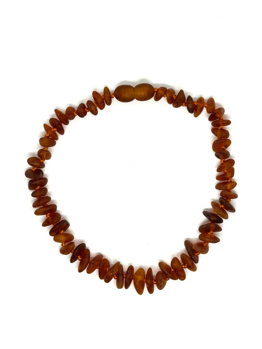 Ruwe Barnsteen Enkelband - Cognac (26 cm)