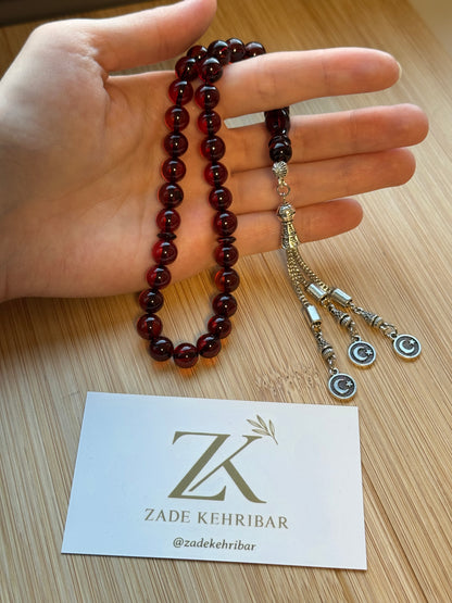 Rond geslepen 100% Kaliningrad Barnsteen/Kehribar Tesbih