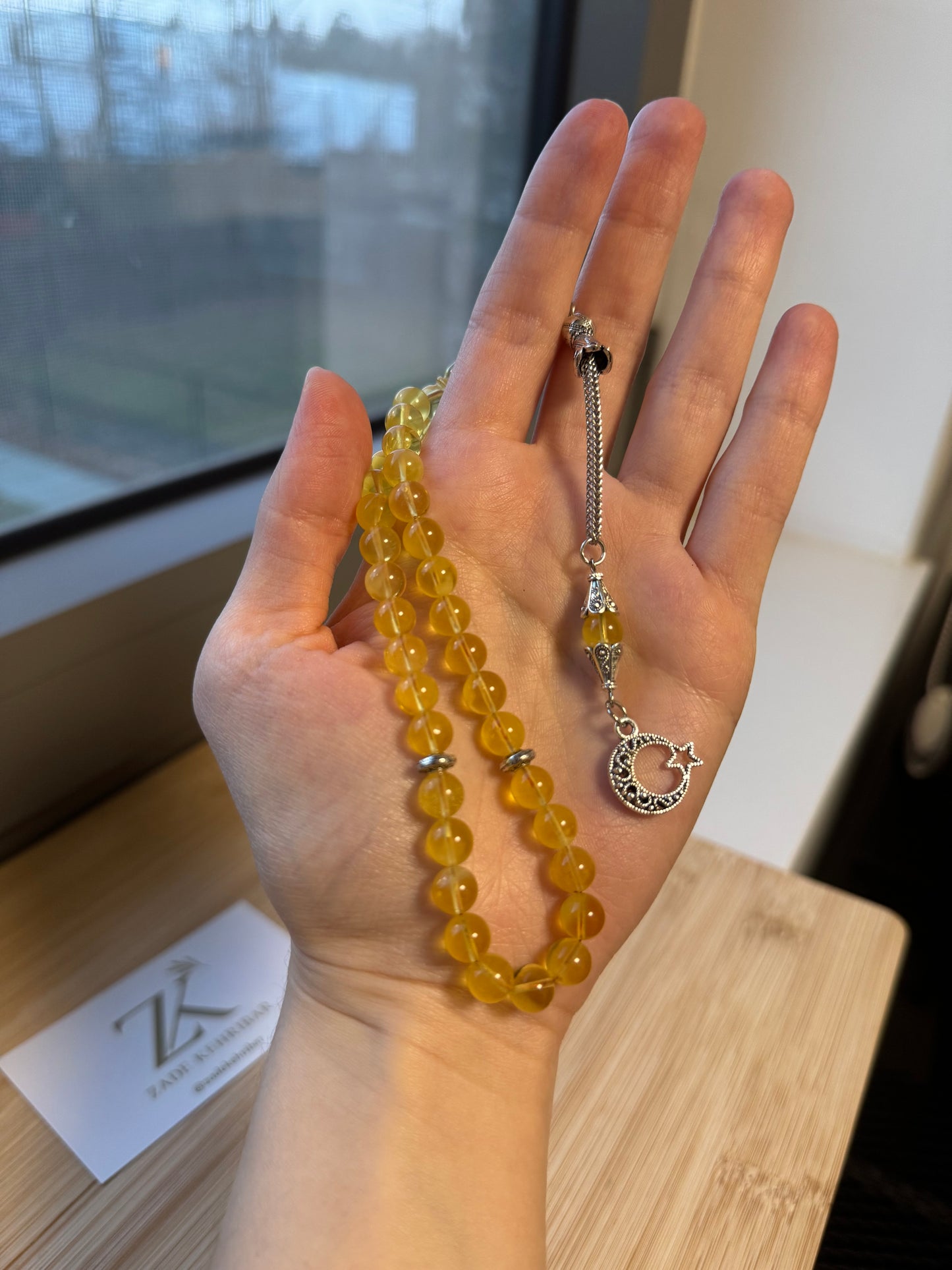 Rond geslepen 100% Barnsteen/Kehribar Tesbih