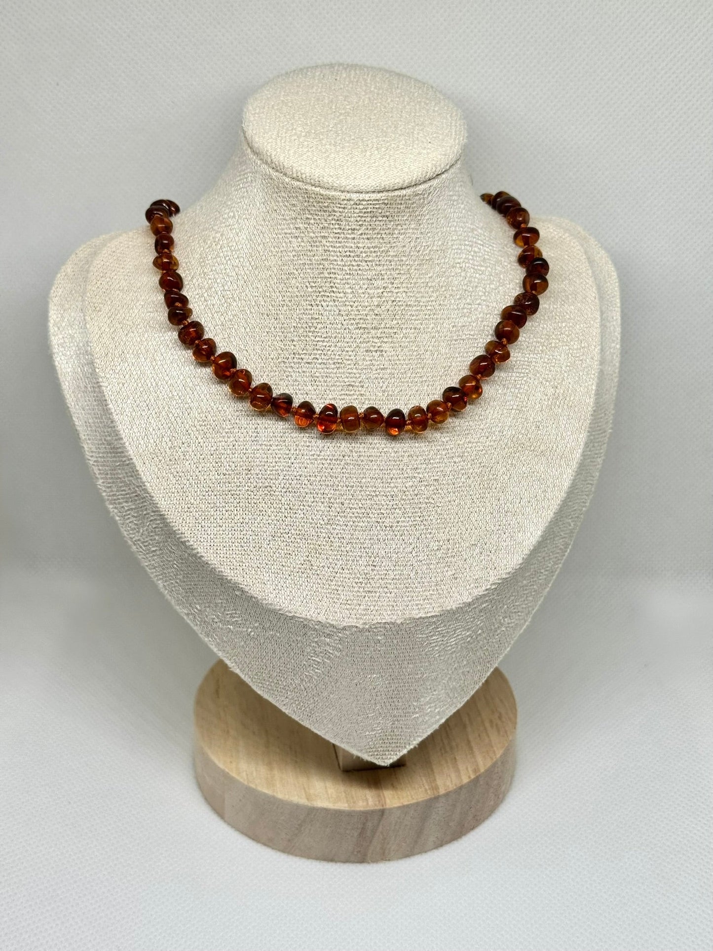 Barnsteen Babyketting - Cognac (33 cm)