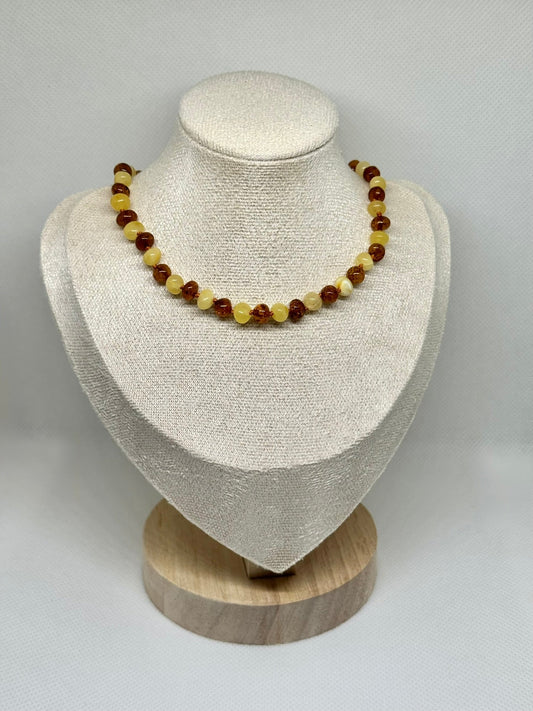 Barnsteen Babyketting - Boter & Cognac (33 cm)