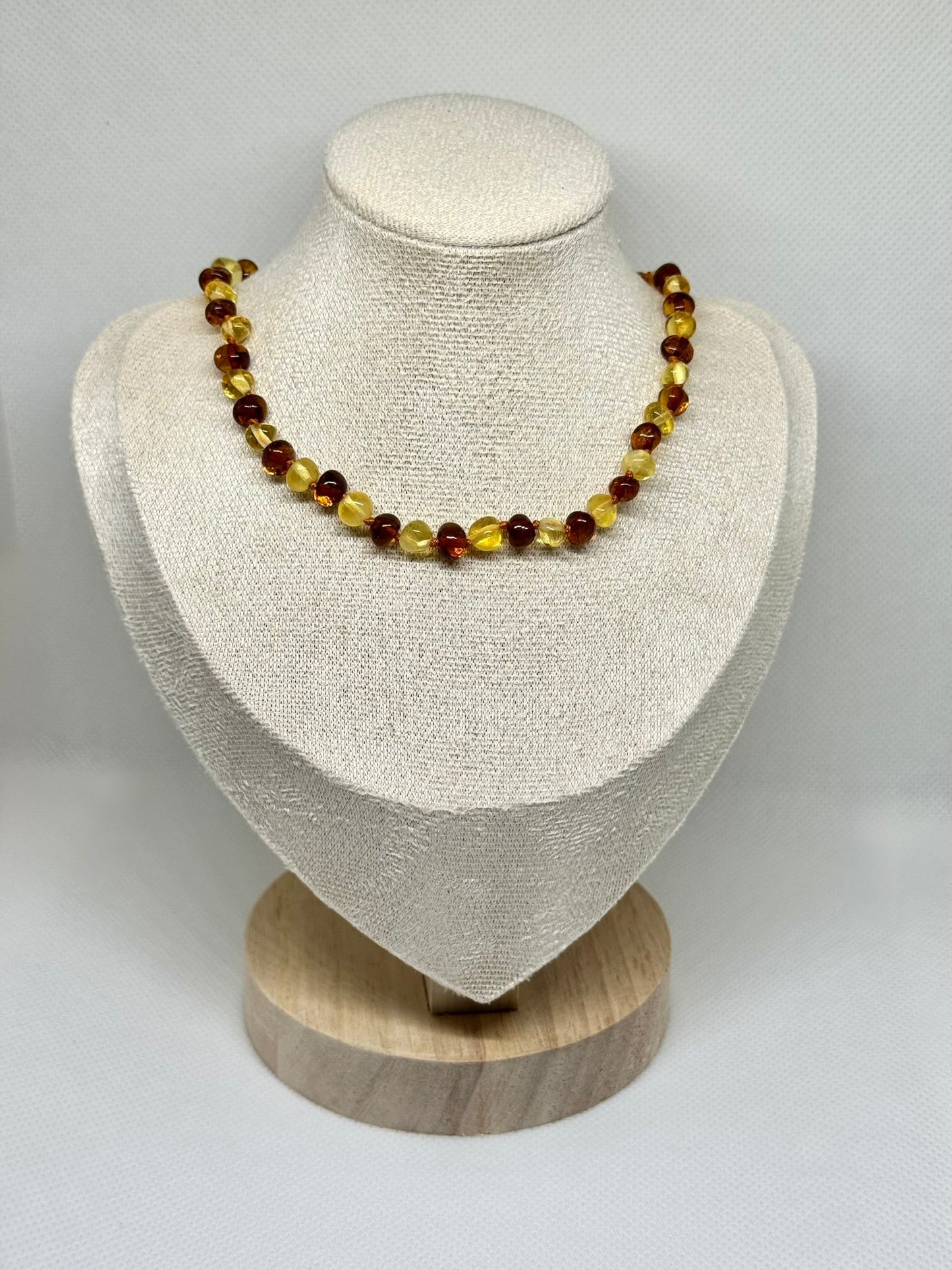 Barnsteen Babyketting - Cognac & Honing (33 cm)