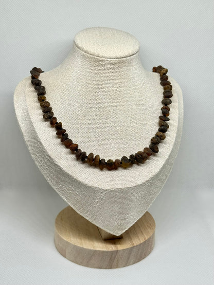 Ruwe Barnsteen Ketting - Groen (47 cm)