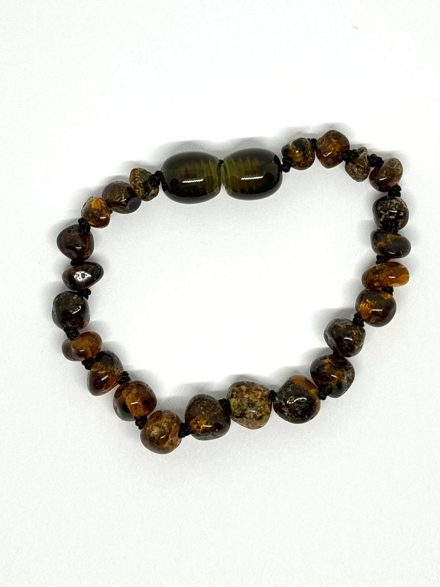 Barnsteen Armbandje - Donkergroen (15 cm)