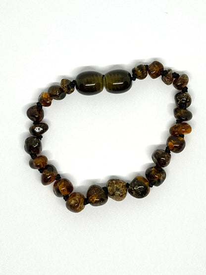 Barnsteen Armbandje - Donkergroen (15 cm)