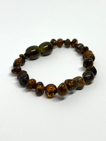 Barnsteen Armbandje - Donkergroen (15 cm)