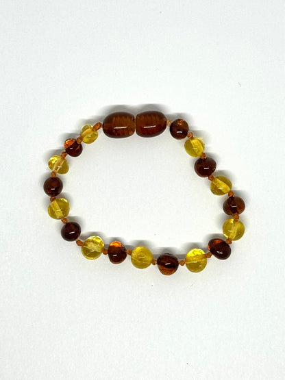 Barnsteen Armbandje - Cognac & Honing (13 cm)