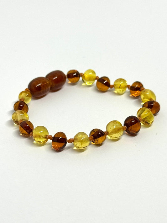 Barnsteen Armbandje - Cognac & Honing (13 cm)