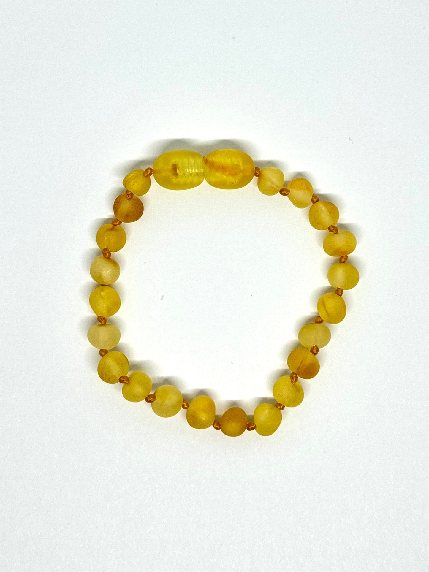 Ruwe Barnsteen Armbandje - Citroen (14 cm)