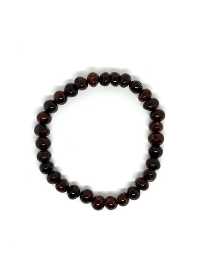 Elastisch Barnsteen Armband  - Kers (±19 cm)