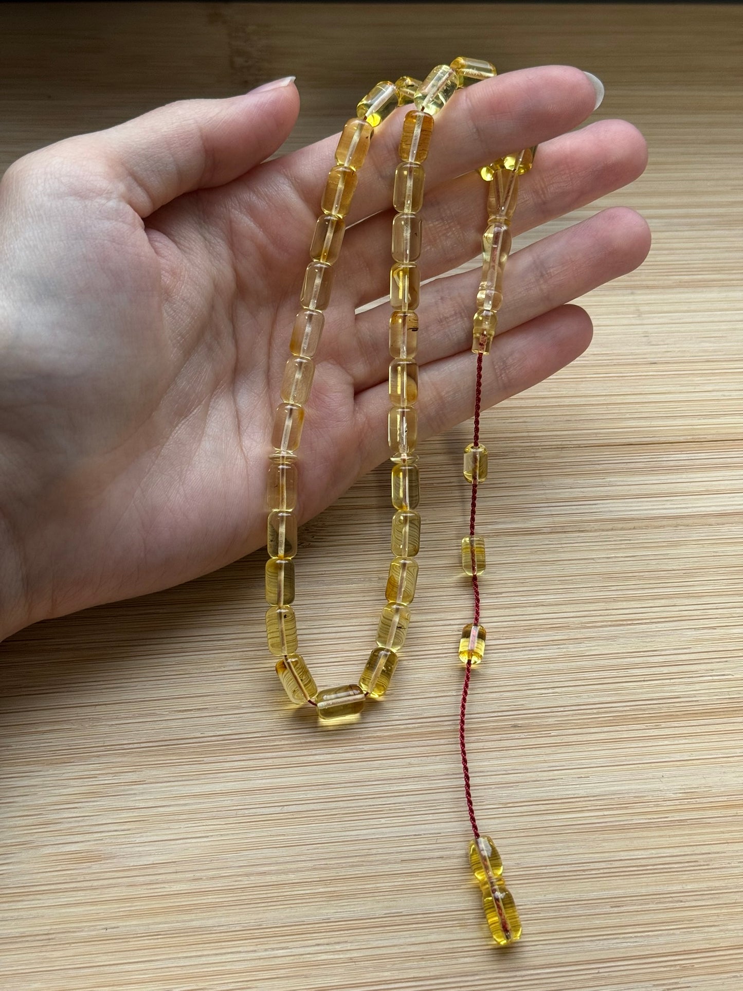 Capsule geslepen 100% Kaliningrad Barnsteen/Kehribar Tespih