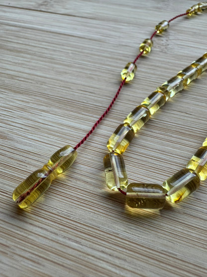 Capsule geslepen 100% Kaliningrad Barnsteen/Kehribar Tespih