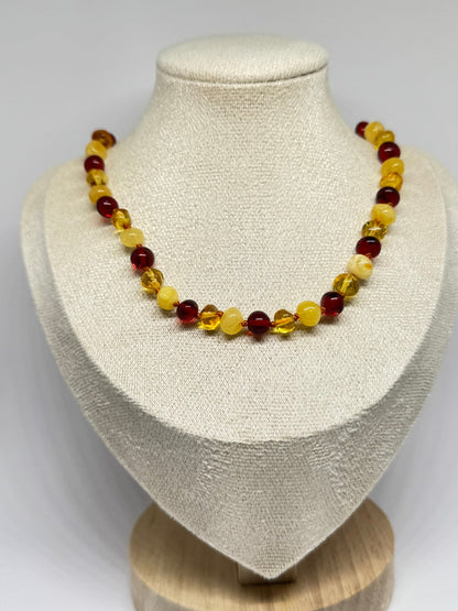 Barnsteen Babyketting - Multicolor Ruby (33 cm)