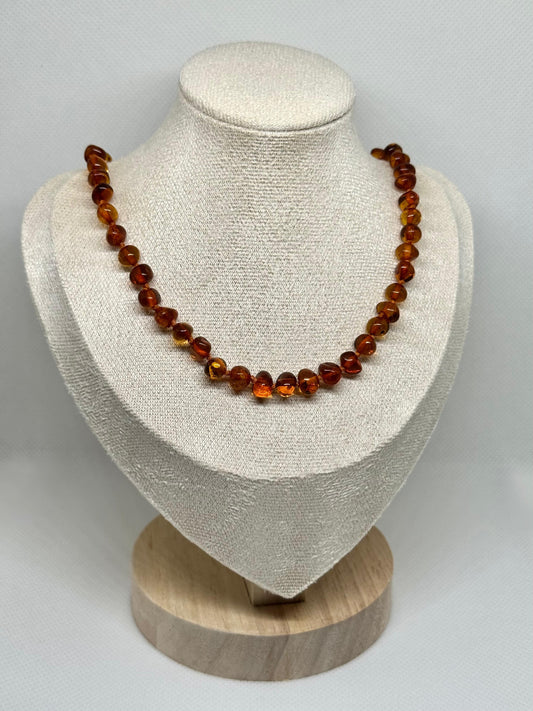 Barnsteen Ketting - Cognac (44 cm)