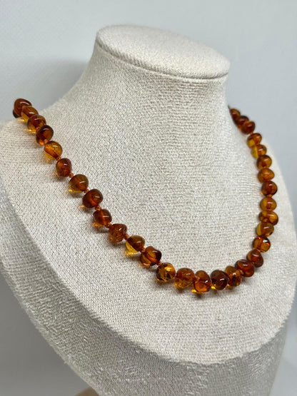 Barnsteen Ketting - Cognac (44 cm)