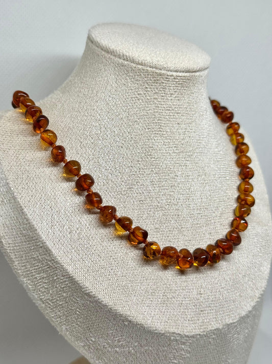 Barnsteen Ketting - Cognac (44 cm)